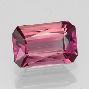 Tourmaline rose naturelle taille émeraude, 2,55 ct, VVS-VS