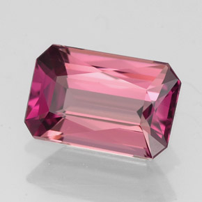 Tourmaline rose naturelle taille émeraude, 2,55 ct, VVS-VS