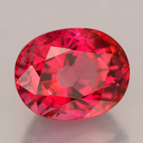 Tourmaline rouge naturelle coupe ovale, 3,15 ct, VVS