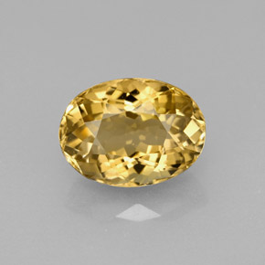 Tourmaline jaune naturelle coupe ovale, 2,83 ct, VVS-VS