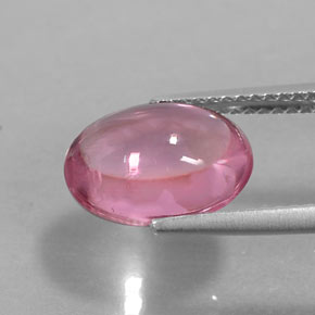 Tourmaline rose naturelle coupe ovale, 3,35 ct, transparent