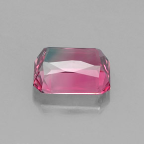 Tourmaline multicolore naturelle taille émeraude, 1,71 ct, VS