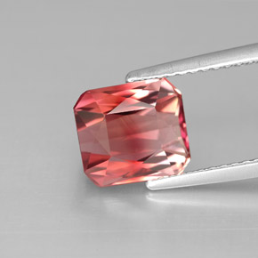 Tourmaline multicolore naturelle taille émeraude, 2,35 ct, VVS-VS