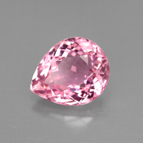 Tourmaline rose naturelle en forme de poire, 3,21 ct, VVS-VS