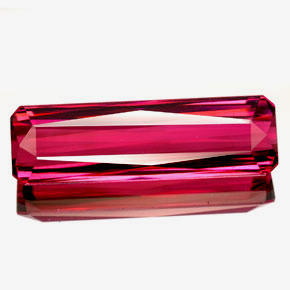 Tourmaline rose naturelle taille émeraude, 10,98 ct, VVS