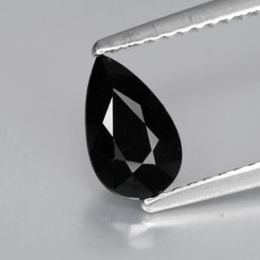 Tourmaline noir naturelle en forme de poire, 0,77 ct, opaque