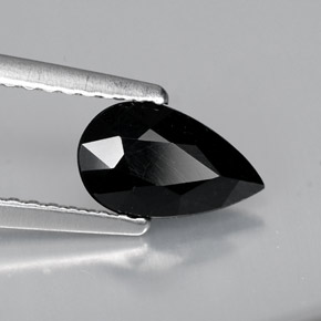 Tourmaline noir naturelle en forme de poire, 0,77 ct, opaque