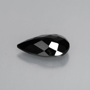 Tourmaline noir naturelle en forme de poire, 0,77 ct, opaque