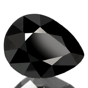 Tourmaline noir naturelle en forme de poire, 0,83 ct, opaque