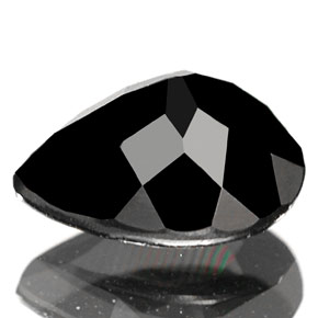 Tourmaline noir naturelle en forme de poire, 0,83 ct, opaque