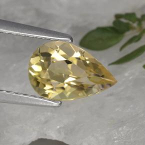 Tourmaline jaune naturelle en forme de poire, 1,44 ct, VVS-VS