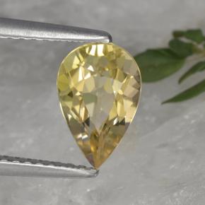 Tourmaline jaune naturelle en forme de poire, 1,44 ct, VVS-VS
