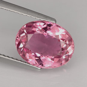 Tourmaline rose naturelle coupe ovale, 3,41 ct, VS-SI