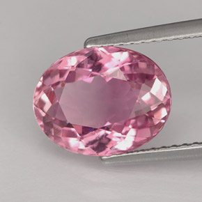 Tourmaline rose naturelle coupe ovale, 3,41 ct, VS-SI