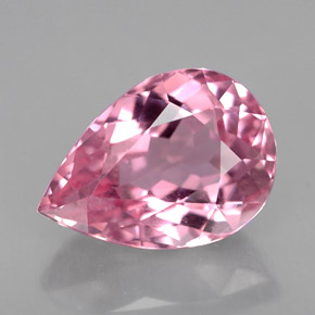 Tourmaline rose naturelle en forme de poire, 2,25 ct, VS