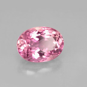 Tourmaline rose naturelle coupe ovale, 3,41 ct, VS