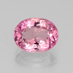 Tourmaline rose naturelle coupe ovale, 3,25 ct, VVS-VS