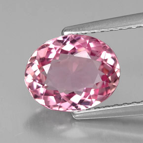 Tourmaline rose naturelle coupe ovale, 1,86 ct, VS-SI