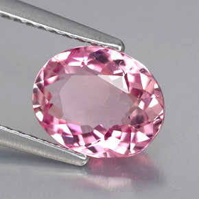 Tourmaline rose naturelle coupe ovale, 1,86 ct, VS-SI