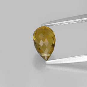 Tourmaline jaune naturelle briolette, 0,83 ct, VS