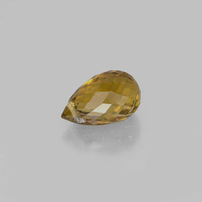 Tourmaline jaune naturelle briolette, 0,83 ct, VS