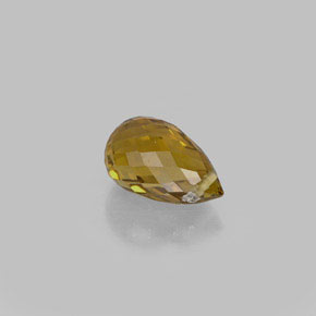 Tourmaline jaune naturelle briolette, 0,83 ct, VS