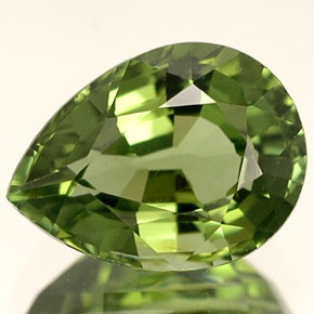 Tourmaline vert naturelle en forme de poire, 1,35 ct, VVS-VS