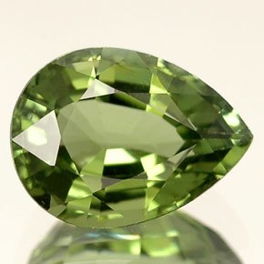 Tourmaline vert naturelle en forme de poire, 1,35 ct, VVS-VS