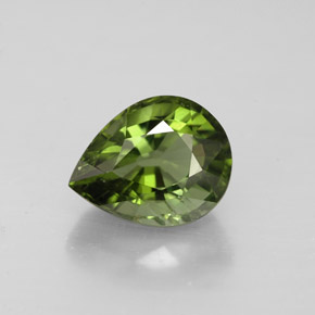 Tourmaline vert naturelle en forme de poire, 1,85 ct, VS