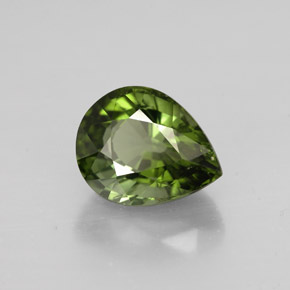 Tourmaline vert naturelle en forme de poire, 1,85 ct, VS
