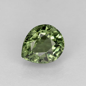 Tourmaline vert naturelle en forme de poire, 1,29 ct, VVS