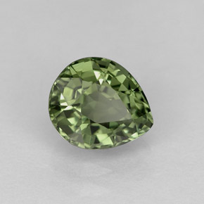 Tourmaline vert naturelle en forme de poire, 1,29 ct, VVS