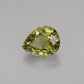 Tourmaline vert naturelle en forme de poire, 1,21 ct, VS