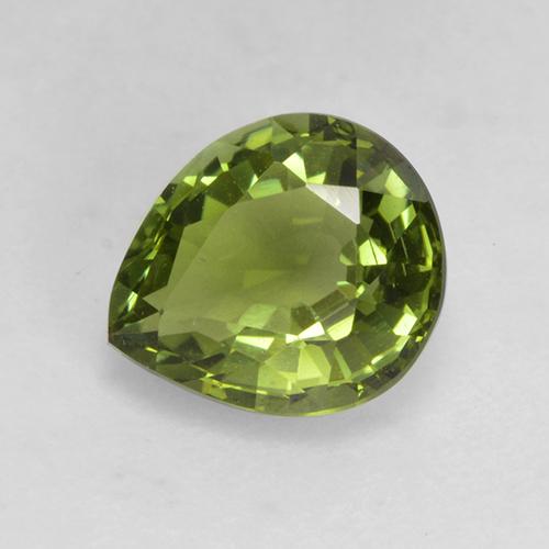 Tourmaline vert naturelle en forme de poire, 1,19 ct, VVS-VS