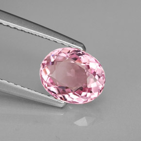 Tourmaline rose naturelle coupe ovale, 1,30 ct, IF