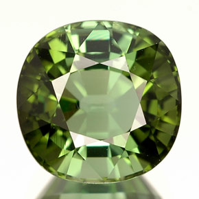 Tourmaline vert naturelle coupe coussin, 2,98 ct, IF