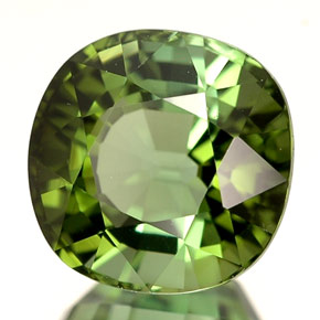Tourmaline vert naturelle coupe coussin, 2,98 ct, IF