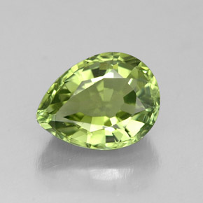 Tourmaline vert naturelle en forme de poire, 1,82 ct, VVS