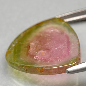 Tourmaline multicolore naturelle transparent, 7,50 ct, transparent / translucide