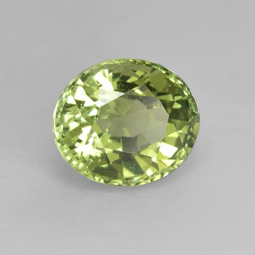 Tourmaline vert naturelle coupe ovale, 1,27 ct, VS