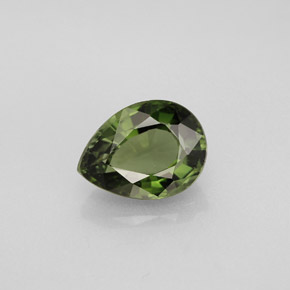 Tourmaline vert naturelle en forme de poire, 1,45 ct, VVS