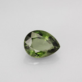 Tourmaline vert naturelle en forme de poire, 1,45 ct, VVS