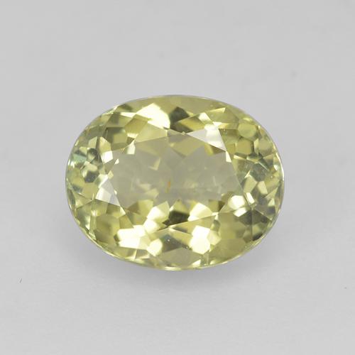 Tourmaline jaune naturelle coupe ovale, 1,25 ct, VS