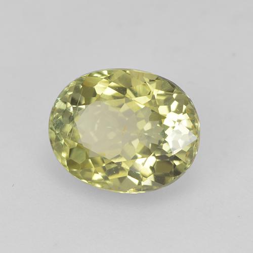 Tourmaline jaune naturelle coupe ovale, 1,25 ct, VS