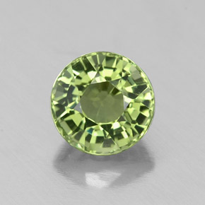 Tourmaline vert naturelle coupe roude, 1,04 ct, VVS