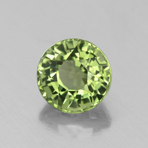 Tourmaline vert naturelle coupe roude, 1,04 ct, VVS
