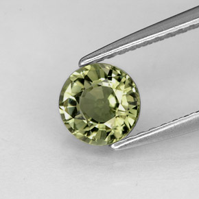 Tourmaline vert naturelle coupe roude, 0,74 ct, VVS
