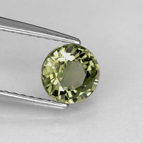 Tourmaline vert naturelle coupe roude, 0,74 ct, VVS