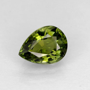 Tourmaline vert naturelle en forme de poire, 0,91 ct, IF