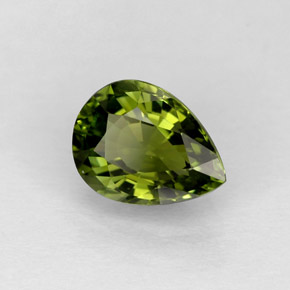Tourmaline vert naturelle en forme de poire, 0,91 ct, IF